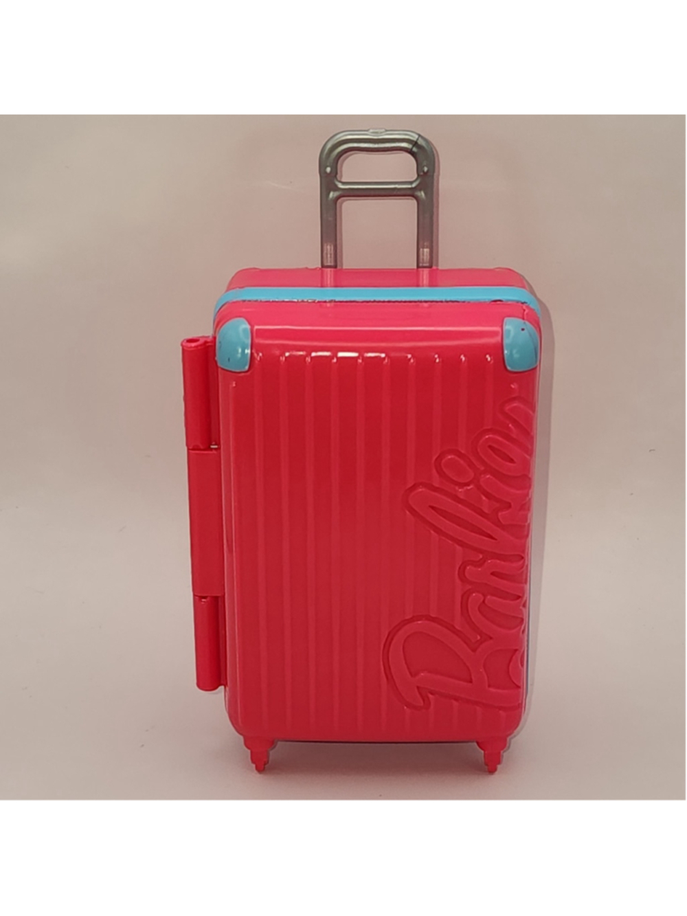 Pink Barbie Doll Travel Hard Shell Suitcase Adjustable Handle Holds Accessories